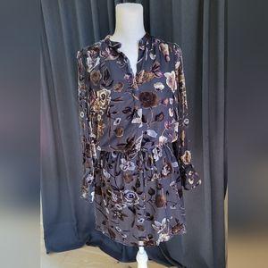 CAROLINA BELLE | Navy Velvet Floral Dress